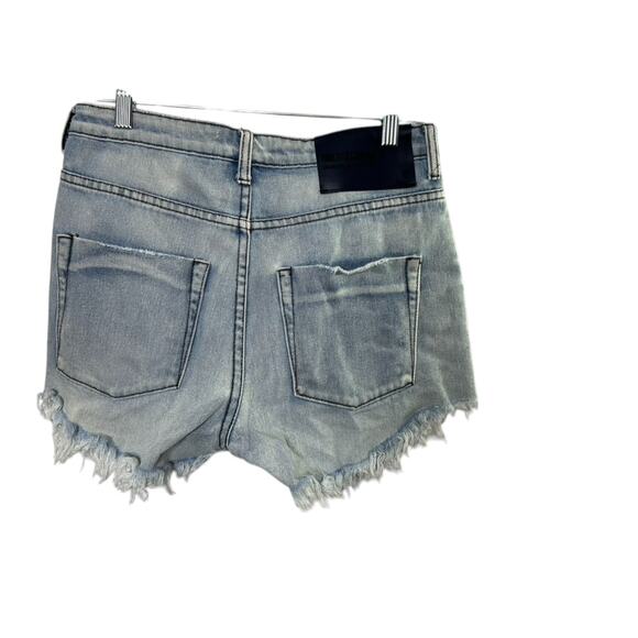One Teaspoon Distressed Cut-off Light Rinse High Waist Denim Jean Shorts 26 / 2 - Picture 2 of 8